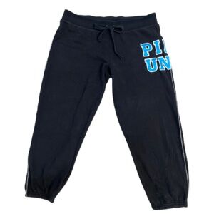 Victoria’s Secret PINK Vtg Y2K Black Blue Patchwork Capri Joggers Size Large